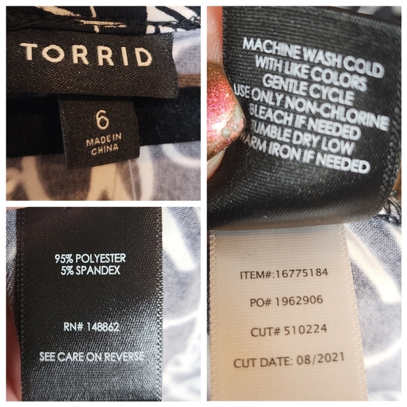 NWT Torrid Hearts Print Mini Studio Knit Surplice Dress Black White 6X Pockets - Picture 4 of 16